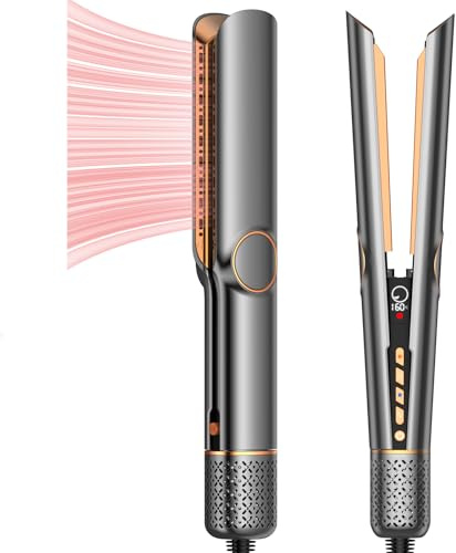 Asciugacapelli & Lisciatore 2 in 1 Ionico - Flusso d'Aria 200 m/min, per Capelli Bagnati o Asciutti, Senza Danni da Calore, Asciugatura e Styling Rapido, 4 Livelli di Temperatura