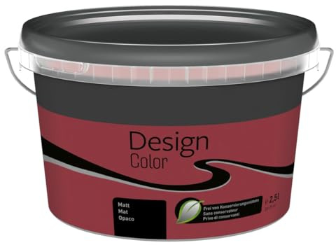 TMPpro Premium Wandfarbe Innen 2,5 L – Design Color – Hochdeckend & Abwaschbar – moderne Farben (rot (Cranberry))