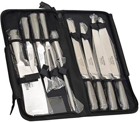 Ross Henery Professional – Coffret 9 Couteaux de Cuisine Éclipse | Acier Inox Haute Teneur en Carbone – Lames Trempées, Poignées Ergonomiques, Étui de Transport