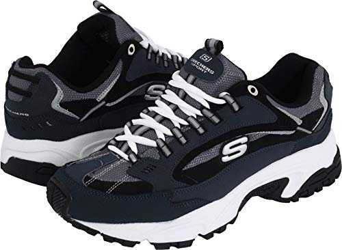 Skechers Sport Men's Stamina Nuovo Cutback Lace-Up Sneaker,Navy/Black,10 2E US
