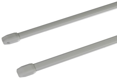 Liedeco Scheibenstange Standard, 11 mm Cafehausstange, 2 Stk weiß, 050-090 cm ausziehbar