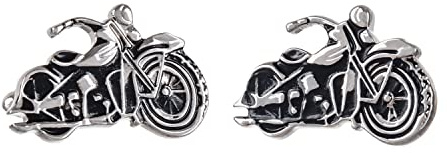 Gemelli a forma di moto classica, onice, in confezione regalo