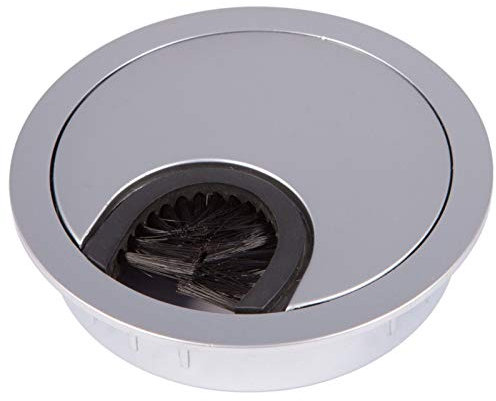 SOTECH Kabeldurchführung Kabeldurchlass aus Metall Chrom matt Bohrmaß Ø 68 mm Schreibtisch mit Staubdichtung