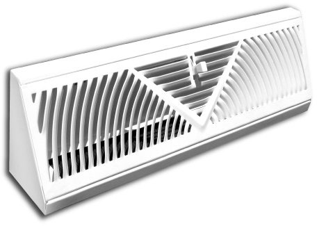 Truaire C118SW 18-Inch(Duct Opening Measurements) Floor Baseboard Supply 18-Inch Floor Baseboard Diffuser, White