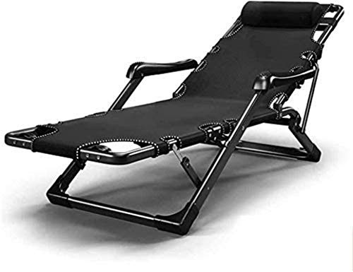 YHKJLYH Sun Lounger Zero Gravity Chair Lightweight Camping Chairs Multifunction Recliner Folding Sun Lounger Adjustable Backrest Garden Sunbed Chair Double Layer Oxford Fabric Balcony Camping Beach