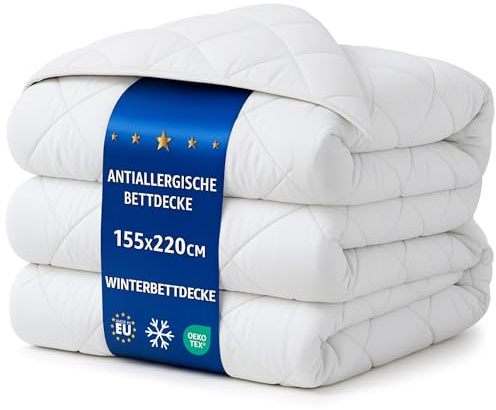 Amazinggirl Edredon para Cama 135 Relleno nórdico Invierno 155 x 220 cm Edredones nórdico para Camas Edredón Acolchado Colcha de Microfibra Conjunto: Edredón Blanco con Almohada 40X80 Oeko-Tex