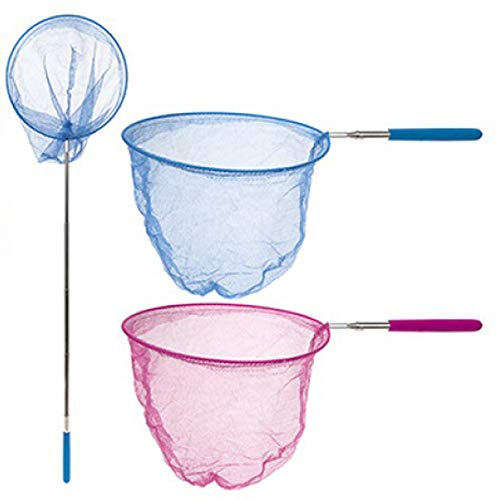 HomestreetUK Extending Fishing Net Children's Telescopic Pond Dipping Beach Rock Pool Long Fishing Net in Pink Or Blue