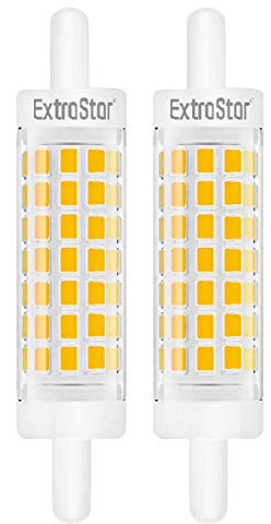EXTRASTAR Lampadina 5W R7S 78mm a LED Slim Doppio Effetto Lineare, Non Dimmerabile Bianco Calda 3000K Equivalente a 64W 500LM,Confezione da 2