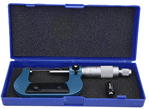 Micrómetro exterior, herramienta de maquinista de precisión premium, adecuada para medir ranuras pequeñas, taladros, fresas verticales, 25-50 mm