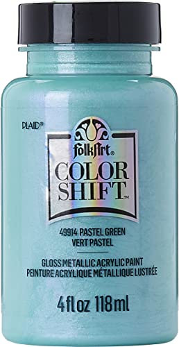 FolkArt Acrylic Premium Metallic Finish Paint, Perfect for Easy to Apply DIY Arts and Crafts, 49914 Color Shift PASTL GRN, 4 Fl Oz (Pack of 1), Green Pastel