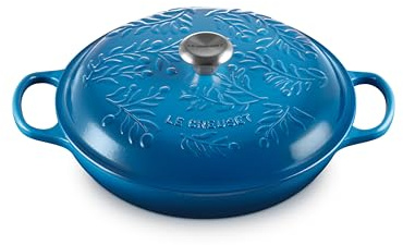 Le Creuset Olive Branch Collection Enameled Cast Iron Signature Braiser, 3.5 qt., Marseille with Embossed Lid