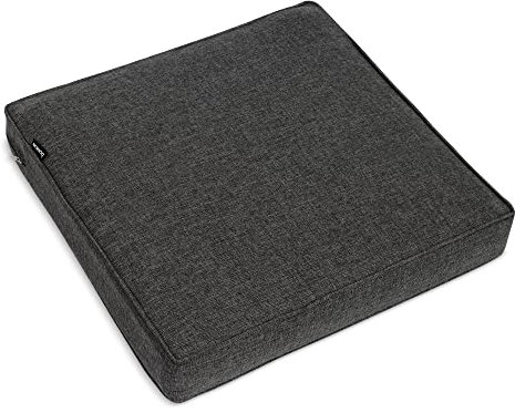bomoe hochwertiges Outdoor Loungekissen 60x60cm – Bequemes Sitzkissen 8cm dick Polster Bezug Waschbar Gartenkissen UV-Schutz – Rattan Lounge Auflage Gartenmöbel Sitzauflage Anthrazit – ilano