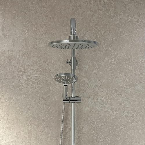 DBS Beige Concrete Matt 1000mm Wide Shower Panel 1m x 2.4m PVC Bathroom Wall Cladding 10mm