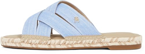Tommy Hilfiger Donna Espadrillas Chambray Mule Sandali, Blu (Blue Spell), 37