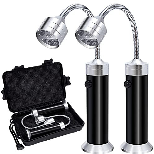 Lampe pour Barbecue, Lot de 2 Lumières LED de Gril avec Base Magnétique, Flexible Rotatives à 360° Accessoires de BBQ, Portable Light pour Camping, Fête, Extérieur, Garage