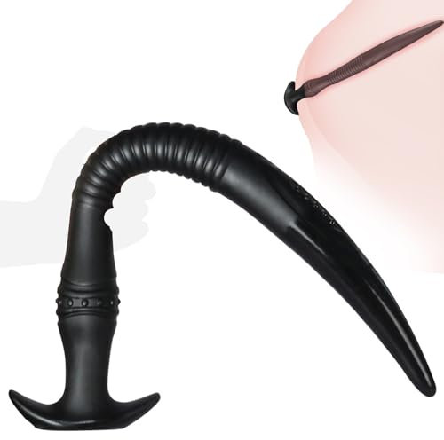 BDSMLOVE Super Long Anal Plug Butt Plug, Huge Anal Toy Sex Toys for Women Couples Beginner, Anal Beads Plug Anal Dildo for Anal Stimulation (Black, S)