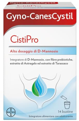 Gyno-CanesCystil CistiPro, Integratore a base di D-Mannosio per il Benessere delle Vie Urinarie,14 Bustine al Gusto Te Verde Gelsomino e Agrumi