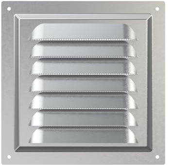 Rejilla de Ventilación de Acero Galvanizado – Cubierta de Aire con Malla Protectora – Antióxido para Pared o Techo – Cuadrada 150 x 150 mm – Uso Interior y Exterior.