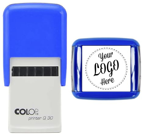 Custom Business Logo Stamp - Personalised Company Rubber Stamp, Custom Logo & Text for Office, Branding & Packaging - 30mm x 30mm