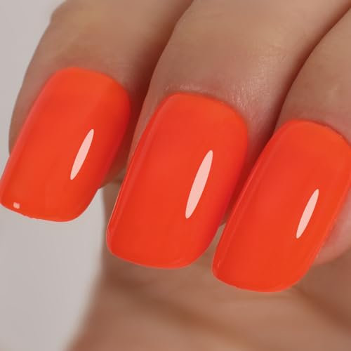 TUTUYU Orange Red Neon Color Gel Nail Polish, 12ml UV/LED Soak Off for Manicure or Penicure at Home - GP0084