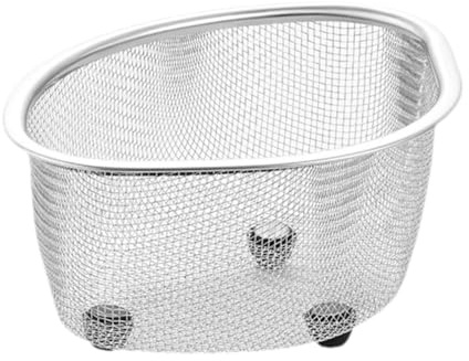 Milageto Fregadera Mesh Colador Filandero Cesta Cartera de Cocina Organizador Multifuncional Catchero de Alimentos de pie Drenador Soporte de Frutas, Pequeño