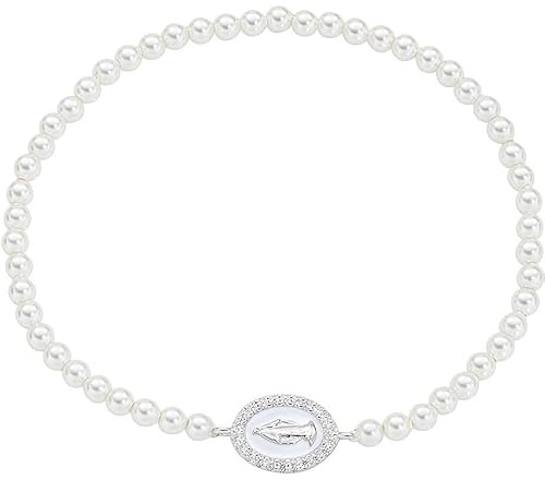 Amen Bracciale di Perle Donna Argento 925 Gioiello Miracolosa Trendy cod. BRELPE30SWBBZ