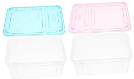 UKCOCO Boîte d'alimentation pour Bébés Soie Conteneur en Plastique Transparent Couvercle Respirant pour Lézards Tortues et Autres Reptiles 2 Pièces