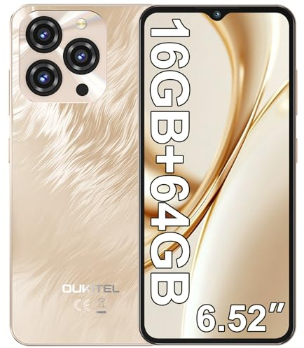 OUKITEL C3 Smartphone, 16GB+64GB/ 1TB Telefono Cellulare, 6.52 HD+ Cellulari e Smartphone, 5000mAh Cellulare Android, 13MP+5MP Telefoni Cellulari, Dual 4G SIM/Face ID/OTG/GPS/ 3.5mm Jack