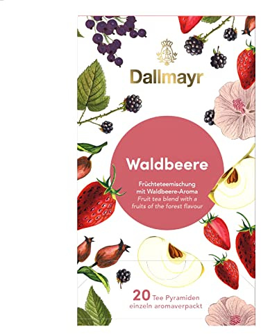 4 x Dallmayr Früchtetee Waldbeere 20 Tee Pyramiden x 3g
