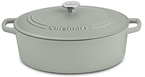 Cuisinart Chef's Classic Enameled Cast Iron Oval Covered Casserole (Sage, 7- Quart)