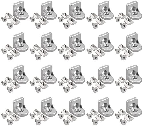 Kamtop 20×Lenkwinkel Eckverbinder Befestigung Aluprofil Winkel Winkelverbinder Eckwinkel Befestigungsmaterial für 20 x 20 Aluprofil Nut 6 Streben Aluprofil 3D-Druckerzubehör