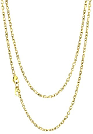 Richsteel Chaine Homme Or 61 cm Collier Homme Acier Inoxydable Maille Rolo 3 mm Maillons Forçat Bijoux Cadeau Anniversaire pour Femme Garçon Unisex
