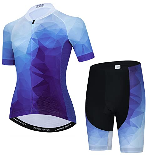 HimyBB Radtrikot-Sets für Damen, Sommer, kurzärmelig, Radtrikot-Anzug, Damen-Fahrrad-Top, Fahrrad-Shorts, Kleidung, S