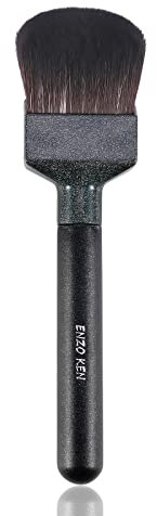 ENZO KEN Liquid Foundation Brush, Angled Foundation Brush for Liquid Makeup, Cream Contour Brush for Cream Makeup, Flat Liquid Foundation Makeup Brush, Angled Contour Makeup Brush. Black,180B