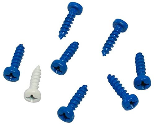 Tûche Kit 8 Viti Fissaggio Targa al Portatarga, 7 Blu e 1 Bianca per auto moto camion tir