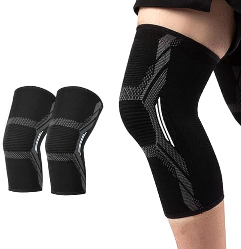MILAIUN 2 Rodilleras Unisex, Rodillera para Deportes, Rodilleras Gym Correr, Rodilleras Menisco y ligamento para Baloncesto, Ciclismo, Fútbol, Gimnasio, Voleibol (Blanco-XL)