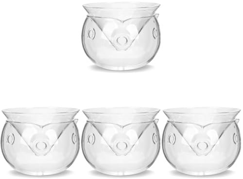 UPKOCH 4 Sets Dry Ice Salad Bowl Sushi Plate Set Salad Containers Clear Glass Bowls Triangle Glass Dinner Martinis Salad Kitchen Supply Novelty Cooking Shrimp