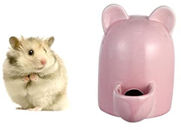 CORHAD Selbstspender Für Heimtiere Trinkflasche Für Haustiere Fressnapf Für Hamster Kaninchen Selbstspender Für Hasen Wasserspender Für Hamster Frettchenfutter Automatischer Rosa