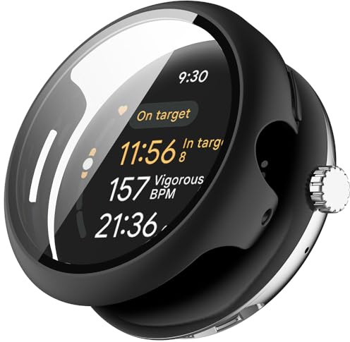 Fodral för Google Pixel Watch 3 41mm Skyddsfolie Skyddsfodral, Hård PC Skärmskydd Cover med Glas, Repskyddande mot damm, Skydd Case för Google Pixel Watch 3 41mm
