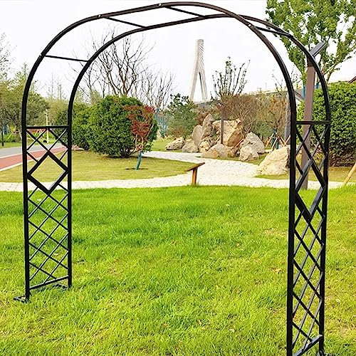 Grand arc de jardin en métal pour plantes grimpantes, support d'arcs de roses, support de fleur pour décoration de jardin, idéal pour cour, pelouse, cour et décoration de mariage,