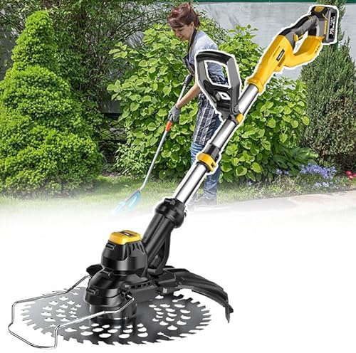 QYQCXGL Cordless Grass Shear | 1.8kg Lightweight Body | 3 Speed Modes | Professional Tool for Golfs Courses and Parks,1battery