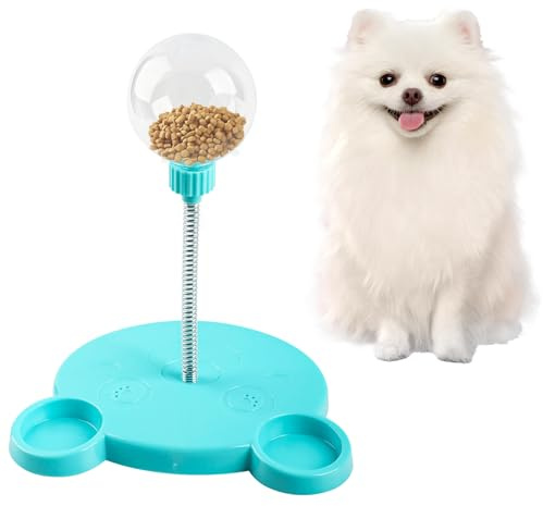 Pelota de Aperitivos para Perros, Dispensador de Comida con Pelota de Premios, Snack Ball Interactivo para Comer Lento y Entrenar la Inteligencia - para Perros/Gatos (Azul)