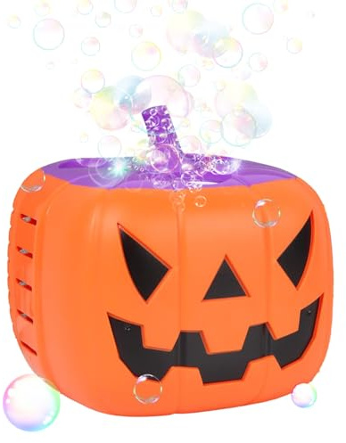 Souffleur de citrouille - Machine à bulles d'Halloween, jouet automatique avec lumière et son | Appareil de fête pour enfants, réunions, plage, patio, jardin et célébrations en plein air