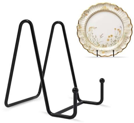 ROEOWENE 2PCS Supporto Espositore Metallo 15cm Nero,Cavalletto Decorativo