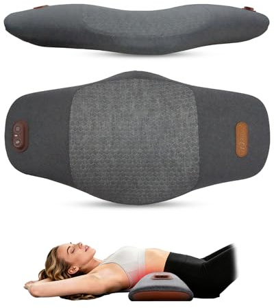 Massaggiatore for la Schiena Smooth Triple Fusion con Calore, 3 In 1 Cuscino Lombare Elettrico con Calore E Massaggio A Vibrazione, Supporto Dorsale ergonomico, Dispositivo per Massaggiare La Schiena