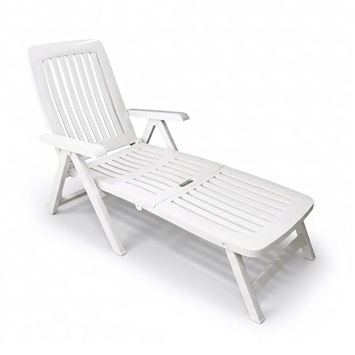 COSHANO Silla Tumbona Plegable Hamaca 5 Posiciones de Exterior jardín, Patio, Playa, Camping reclinables de Resina reciclable