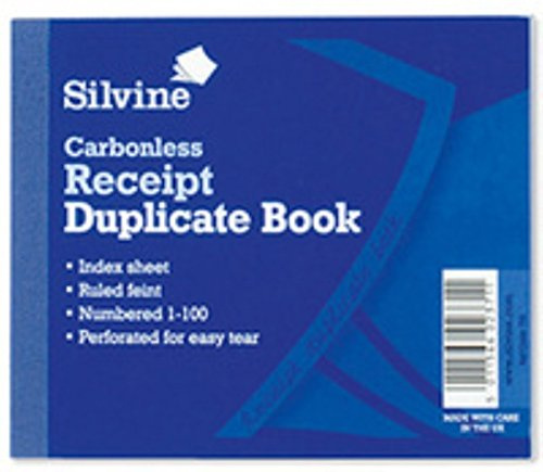 Silvine Duplicate Book Carbonless Receipt 1-100 106.5x125.5mm Ref 720-P [Pack of 5]