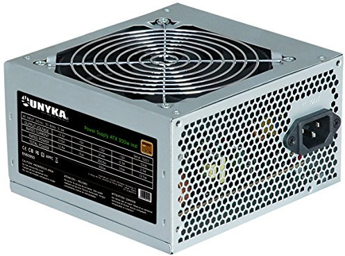 UNYKAch Fuente de Alimentación ATX 300W con 85% Eficiencia, Filtro Activo Corrector del Factor de Potencia y Ventilador de 120 mm Muy Silencioso