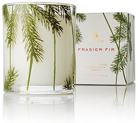 Thymes Frasier Fir Pine Needle Candle – Holiday Candles for Home Scented with Notes of Crisp Siberian Fir, Cedarwood & Sandalwood – Christmas Decor (6.5 oz)