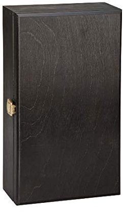 Double Bottle, Wooden Luxury Gift Box for Wine, Champagne or Whisky (Black) Wine NOT Included